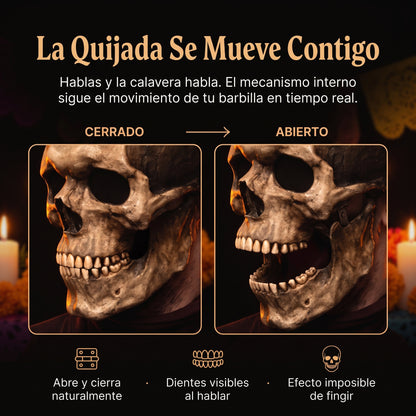 Máscara de Calavera/Casco De Cabeza Completa Con Mandíbula Móvil