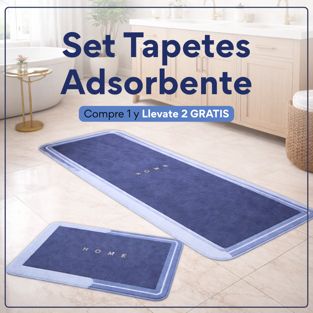 Set Tapetes Adsorbente - Compre 1 y Llevate 2 GRATIS 🎁
