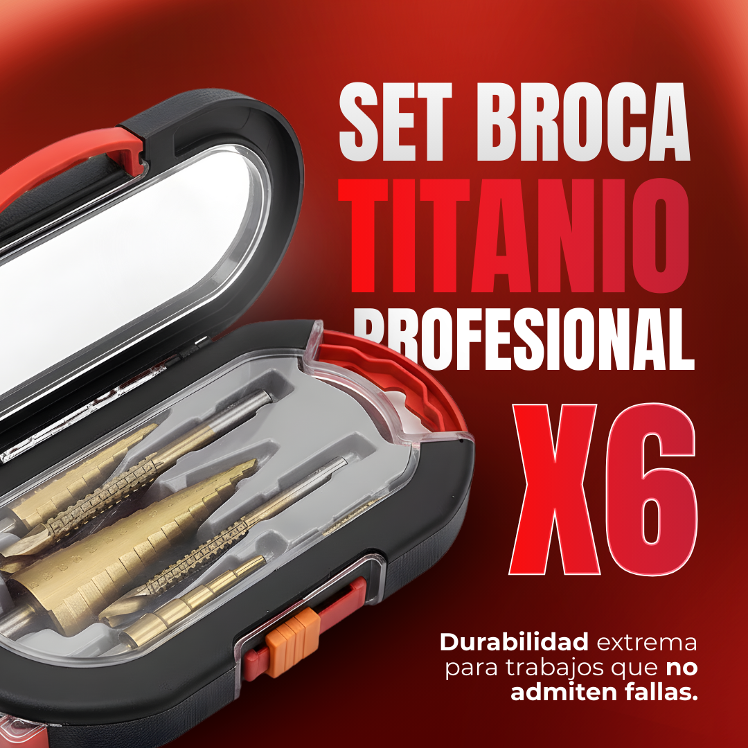 Set Broca Titanio Profesional - Compre 3 y Llevate 6 GRATIS 🎁