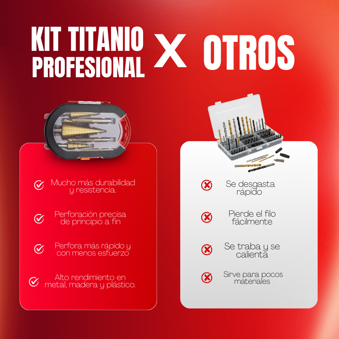 Set Broca Titanio Profesional - Compre 3 y Llevate 6 GRATIS 🎁