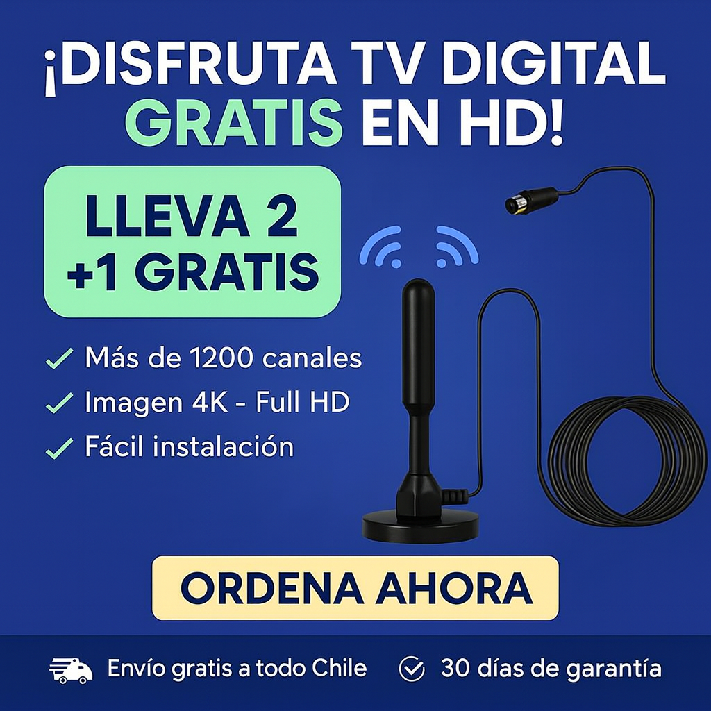 Antena Digital HDTV - Compra 1 y Llévate 2 GRATIS 🎁